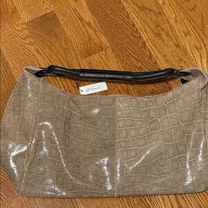 Lola Bernard Tan Croc-Embossed Women's Bag